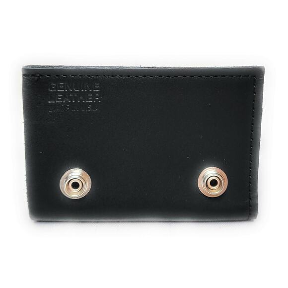 Mens Leather Trifold Wallet TEXAS LONE STAR LONGHORN Biker Chain NWT Made in USA - Picture 7 of 8